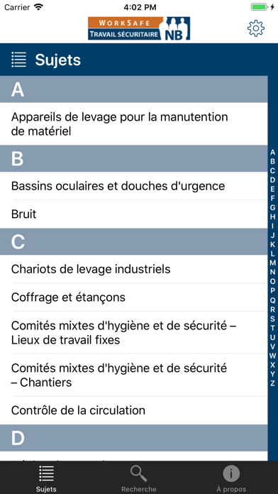 Screenshot #2 pour NB OHS Guide / Guide de SST NB