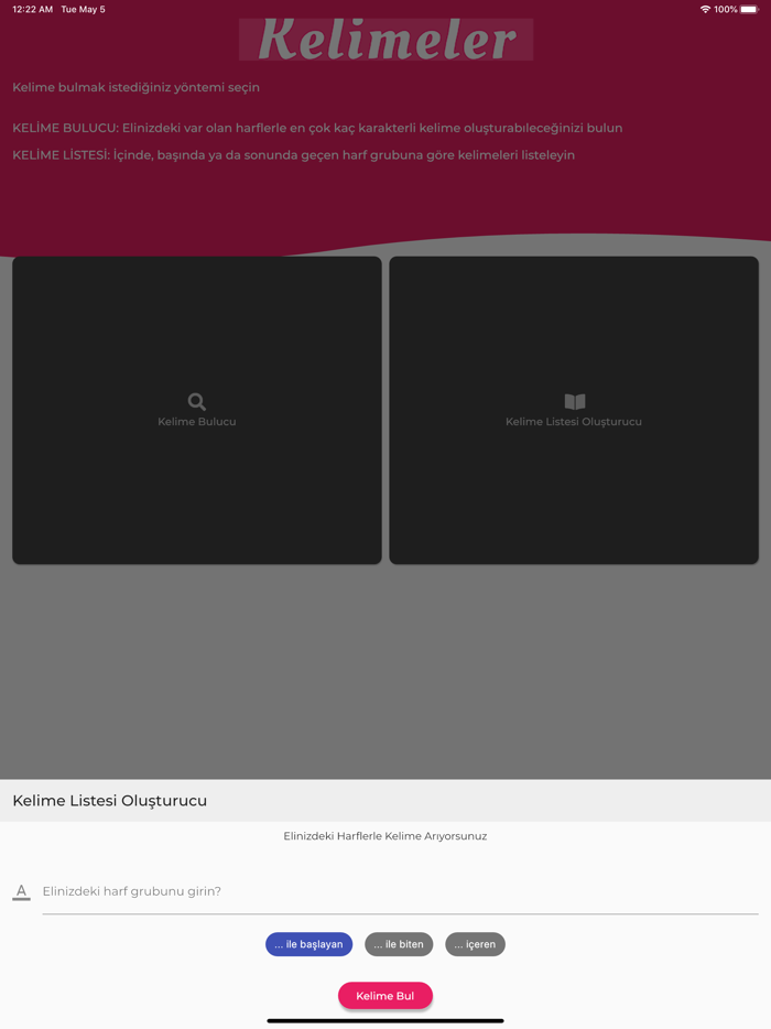 Kelime Bulucu - Kelimeler.xyz