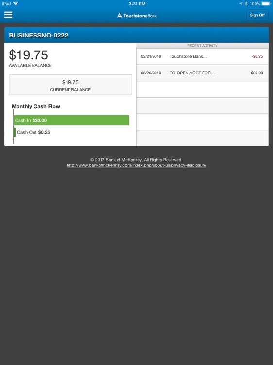 Touchstone Bank - iPad