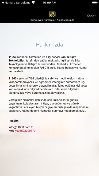 11860 - İsim,Numara Sor
