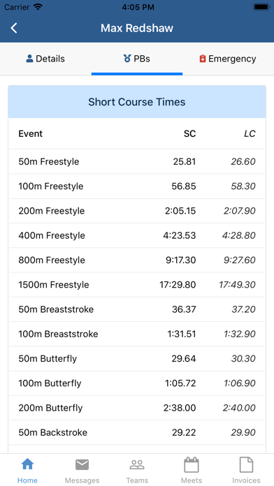 Swim Manager Screenshot