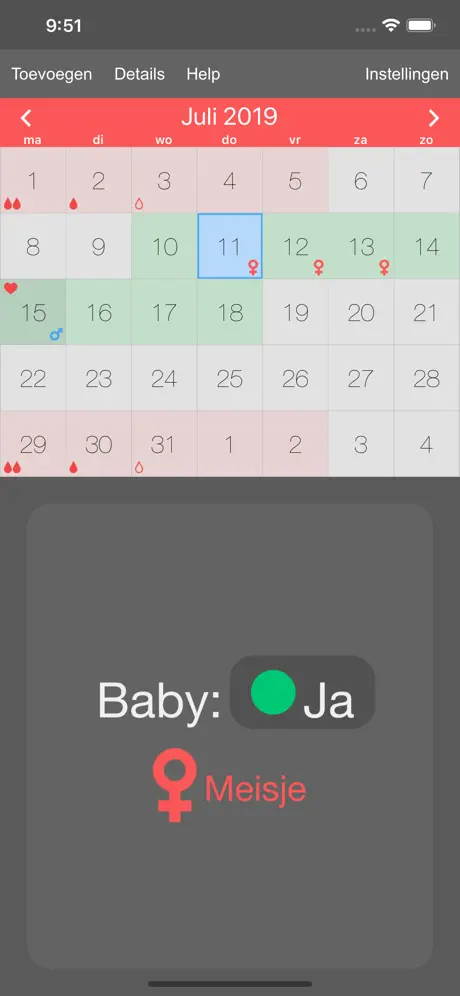 Menstruatiecyclus kalender!
