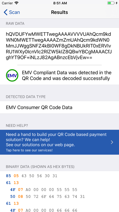 EMV QR Code Reader & Generator Screenshot