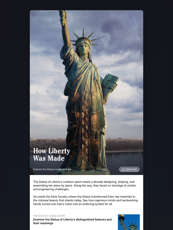 Statue of Liberty iPad screenshot 2 - Education app