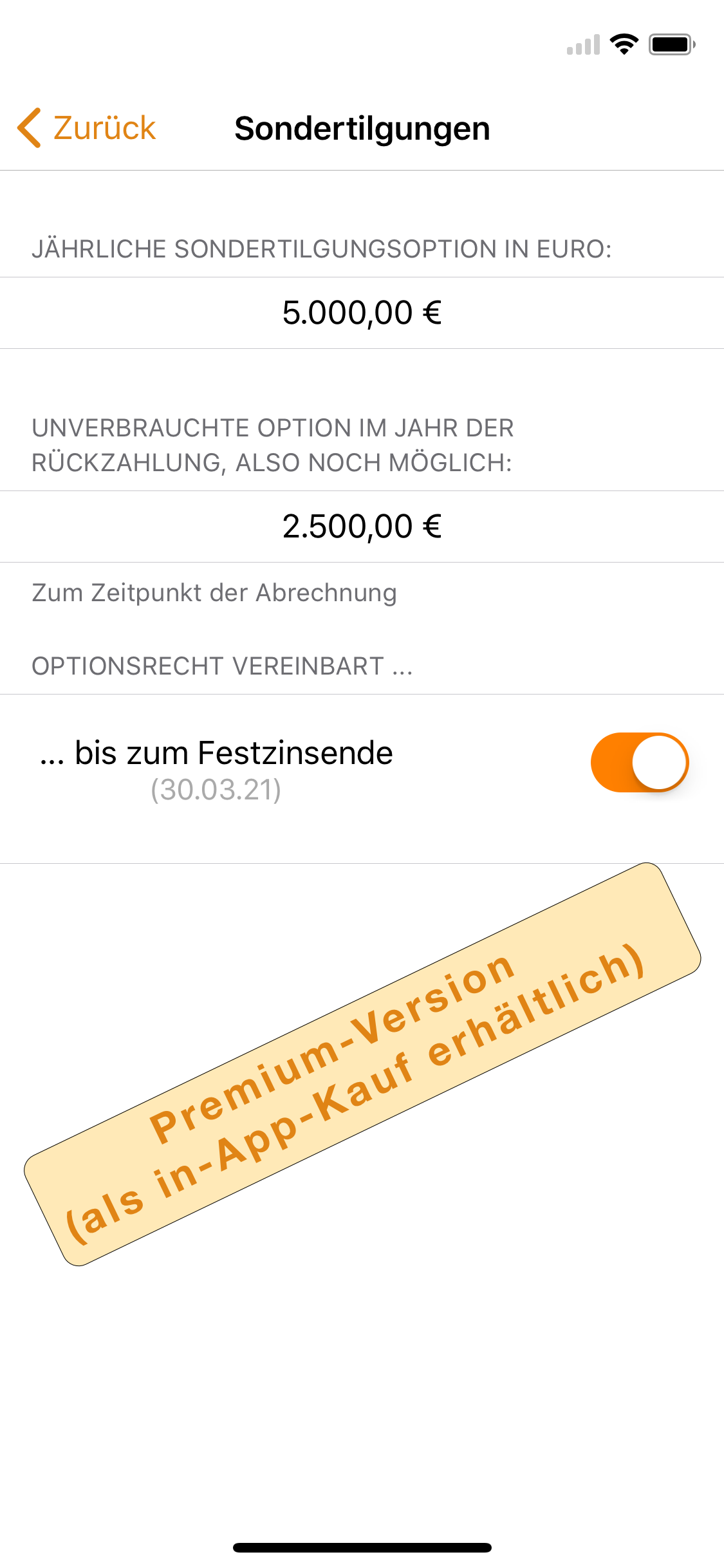 VFE-Rechner screenshot 4