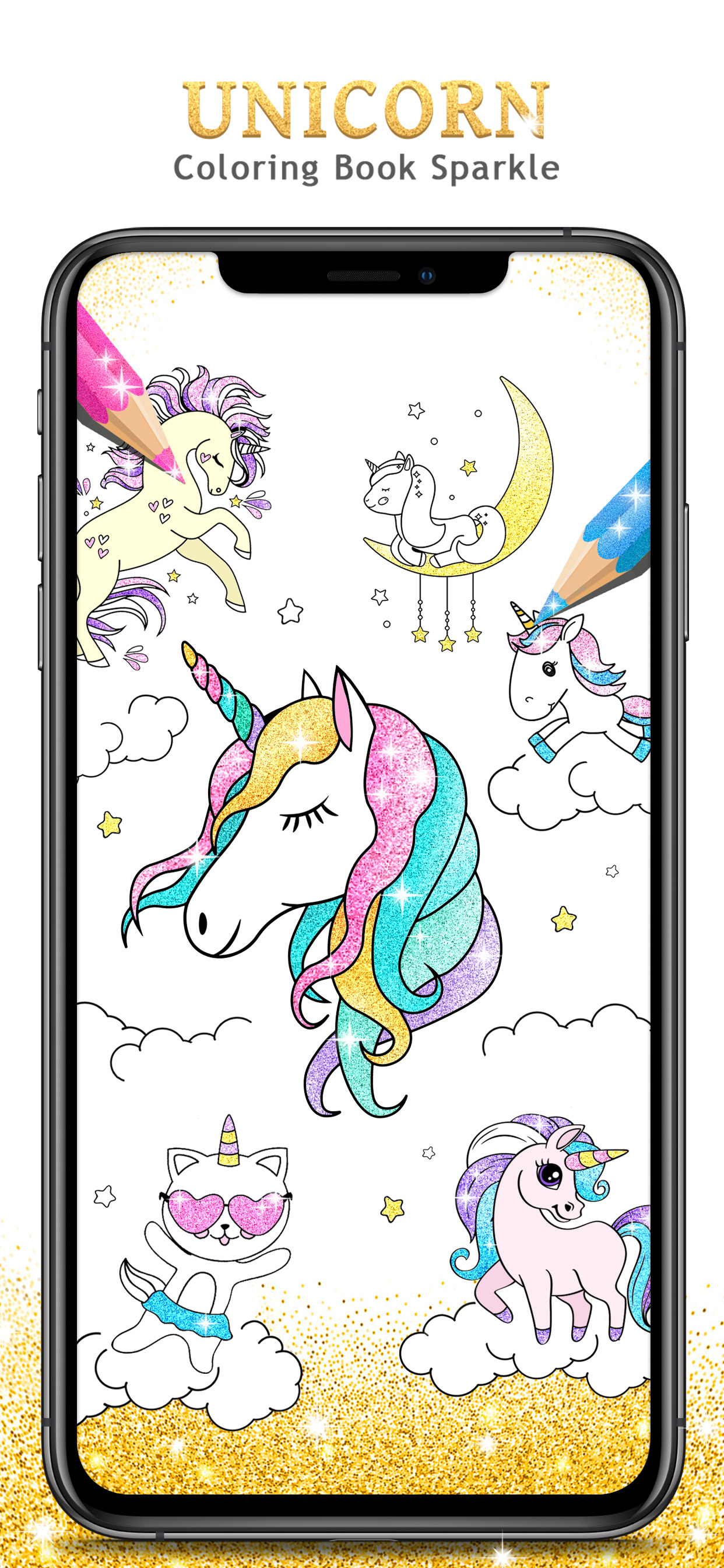 Unicorn Coloring Book Sparkle