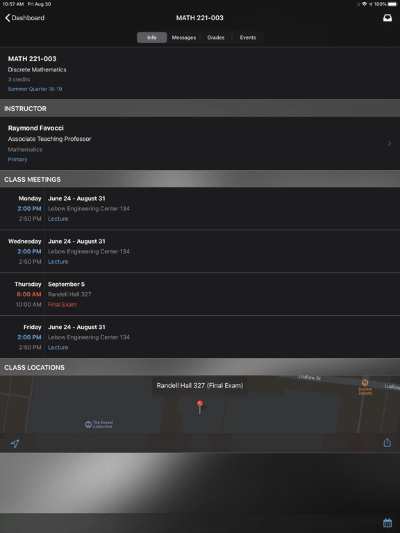 DrexelOne iPad screenshot