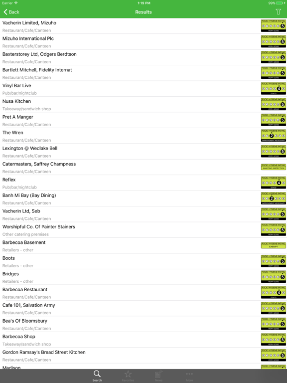 Screenshot #6 pour UK Food Hygiene Ratings