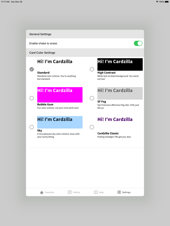 Cardzilla iPad screenshot 4 - Utilities app