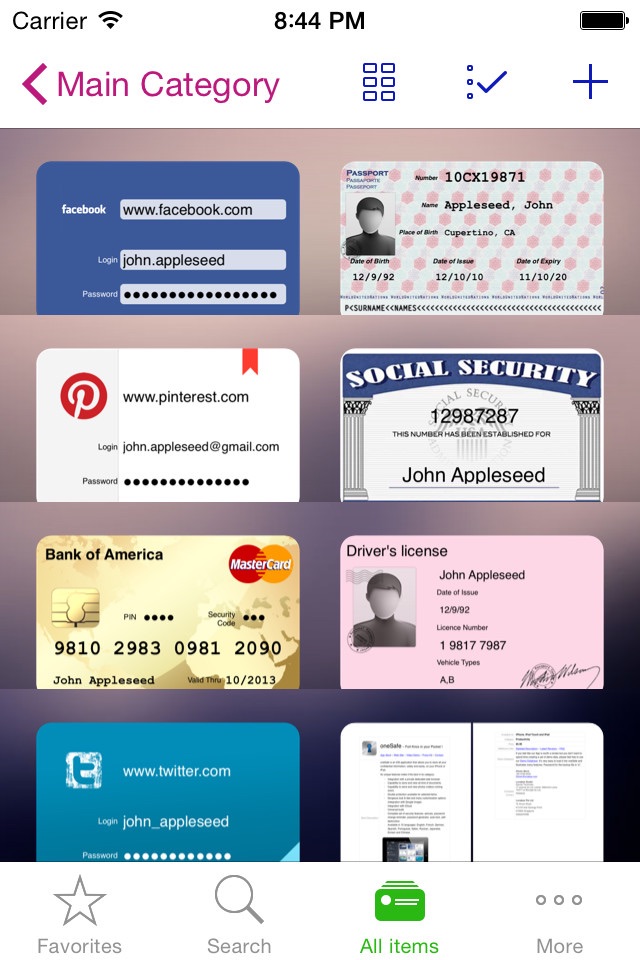 oneSafe password manager screenshot 2