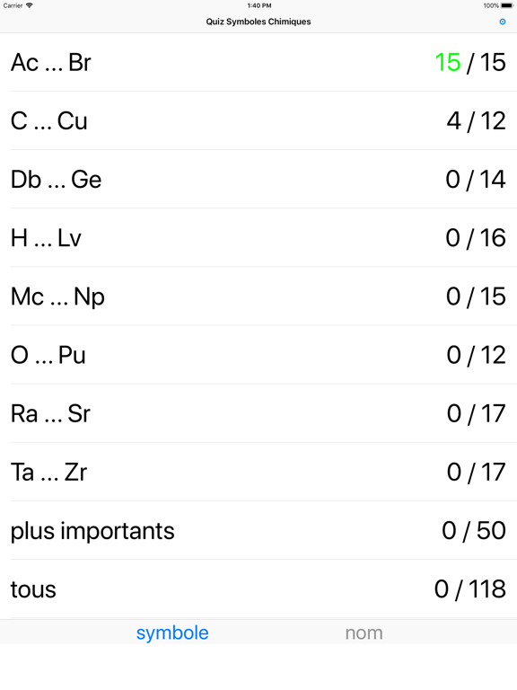 Screenshot #4 pour Quiz Symboles Chimiques