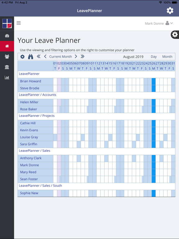 LeavePlanner iPad screenshot