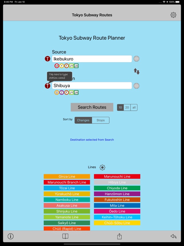 Tokyo Subway Route Planner on the App Store