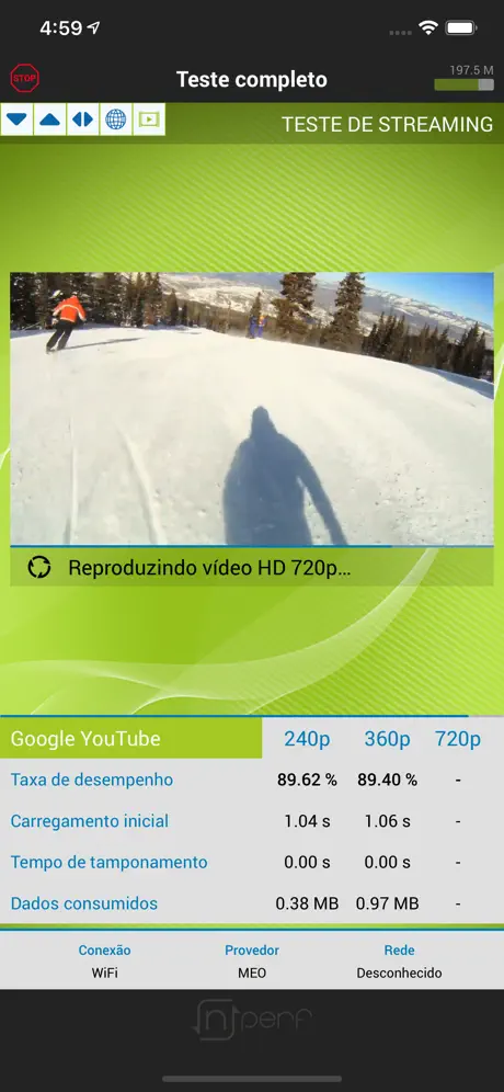 nPerf internet speed test