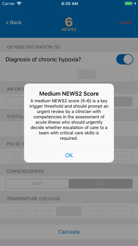 NEWS2 Calculator screenshot 2 of 5