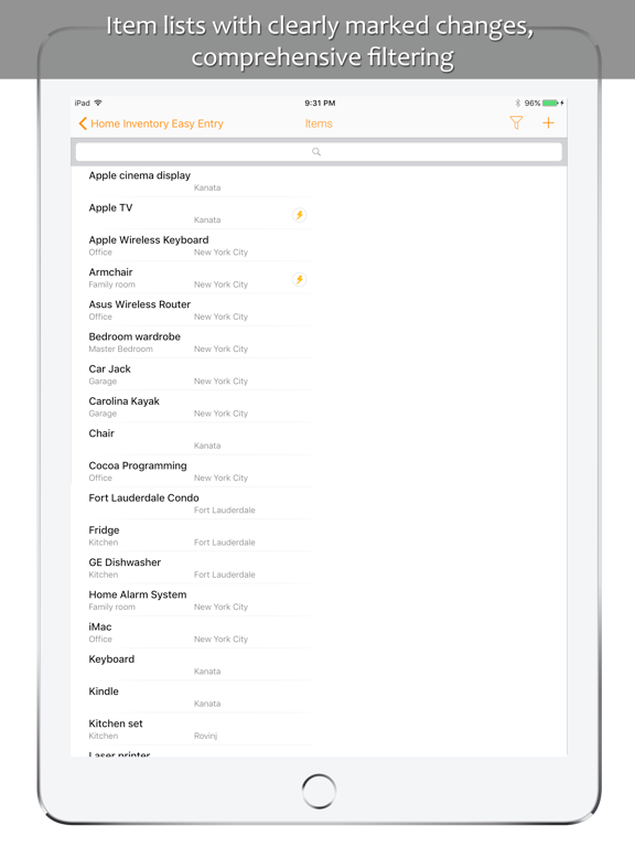Home Inventory Easy Entry iPad screenshot