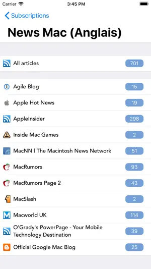 tiny Reader RSS screenshot 1