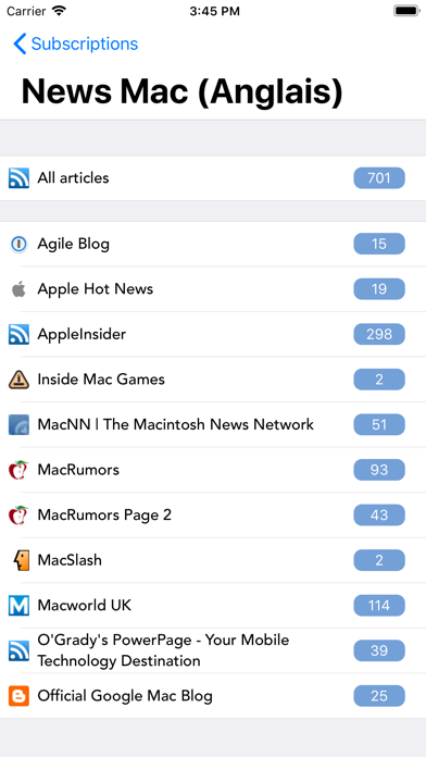 Screenshot #1 pour tiny Reader RSS