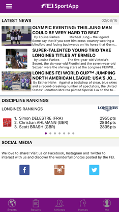FEI SportApp screenshot 1