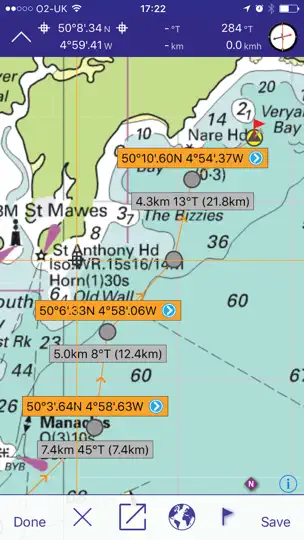 Скриншот Imray Navigator на iPhone 3