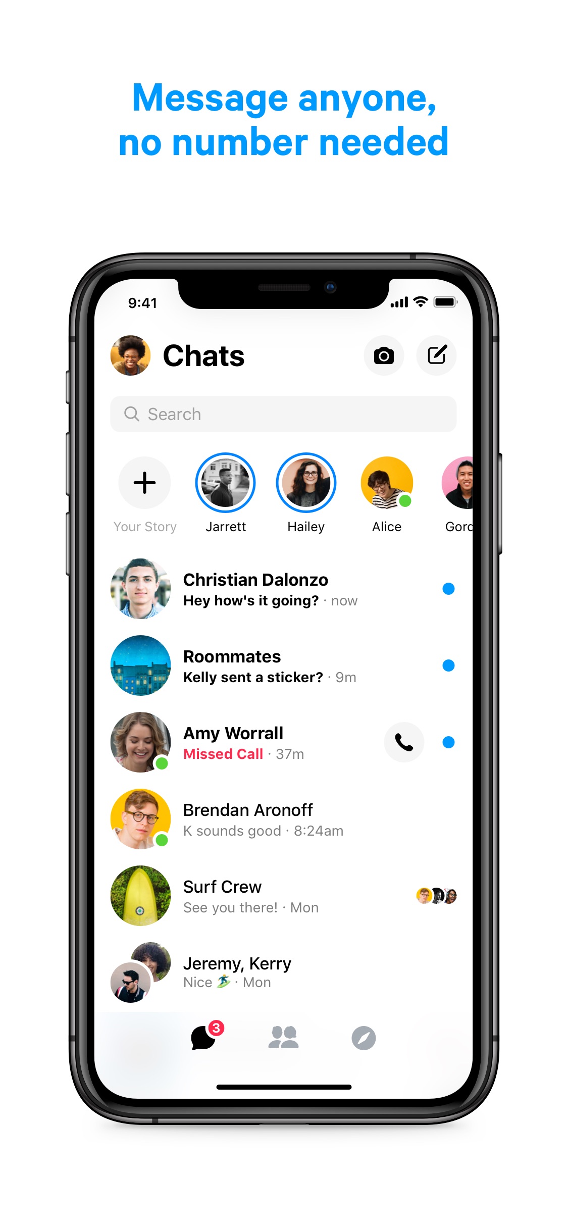 Screenshot do app Messenger