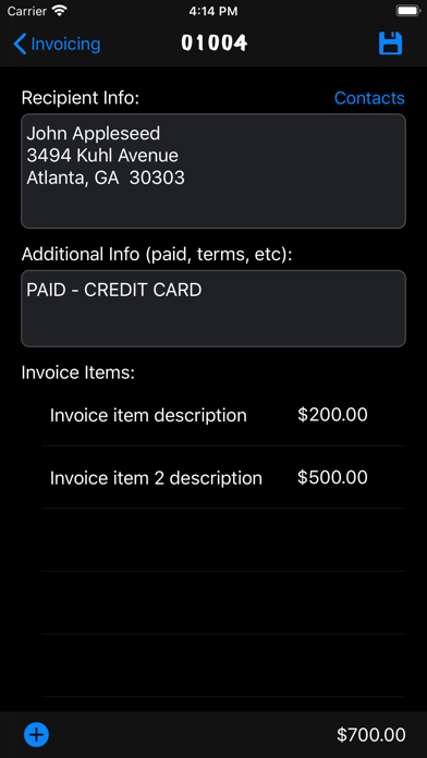 Invoicing screenshot 3