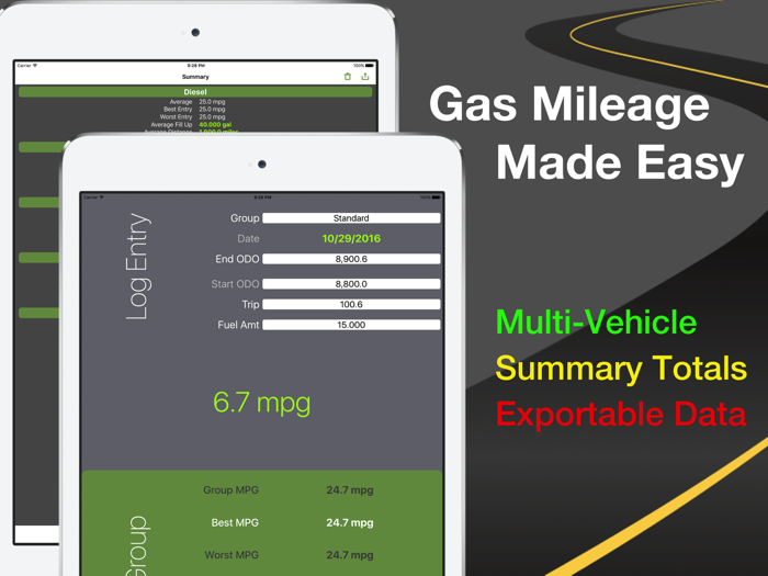 Gas Mileage Calculator and Log