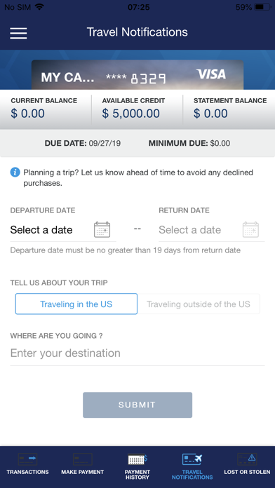 AgFed Credit Card Screenshot