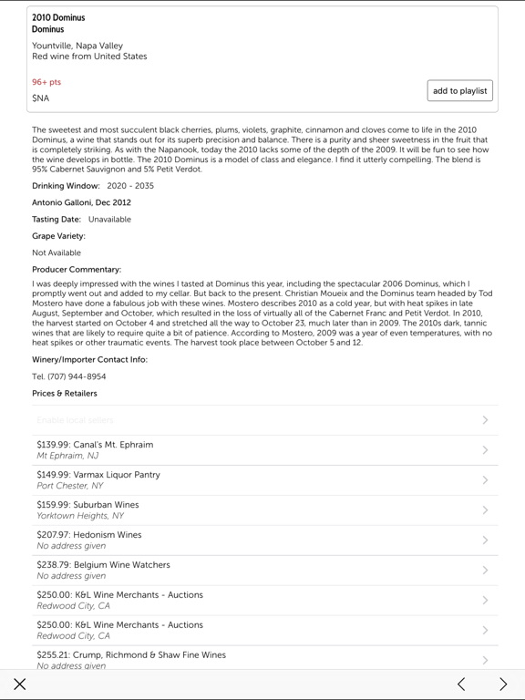 Vinous - Wine Reviews & Ratings screenshot