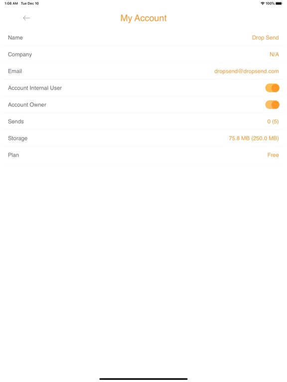 DropSend- File Transfer&Share iPad screenshot 8 - Utilities app