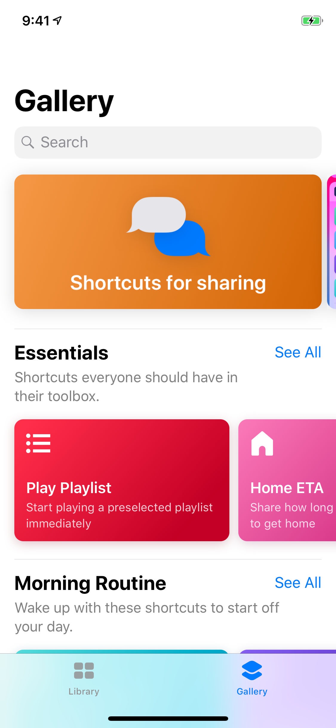 Screenshot do app Atalhos