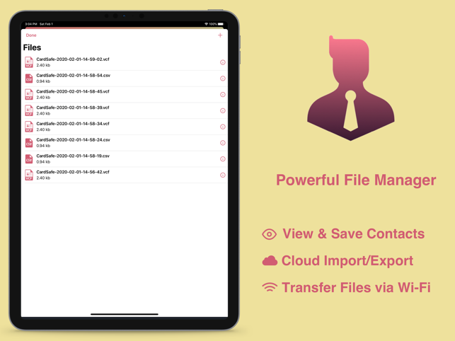 ‎CardSafe - My Contacts Manager Screenshot