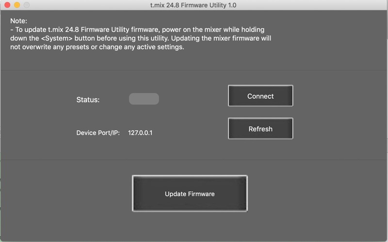 Screenshot #1 pour DM24.8 Firmware Utility