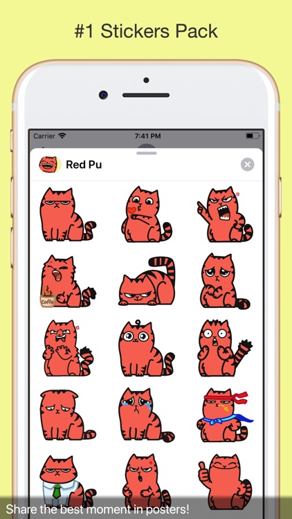 Red Pu The Amazing Cat Sticker