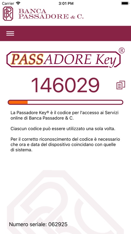 Passadore Key app