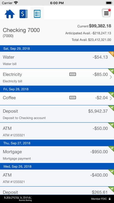 Kirkpatrick Bank Business Screenshot