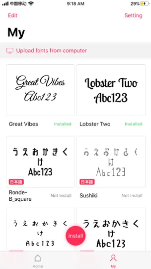 Captura de pantalla de My Font - Install Font en iPhone 2