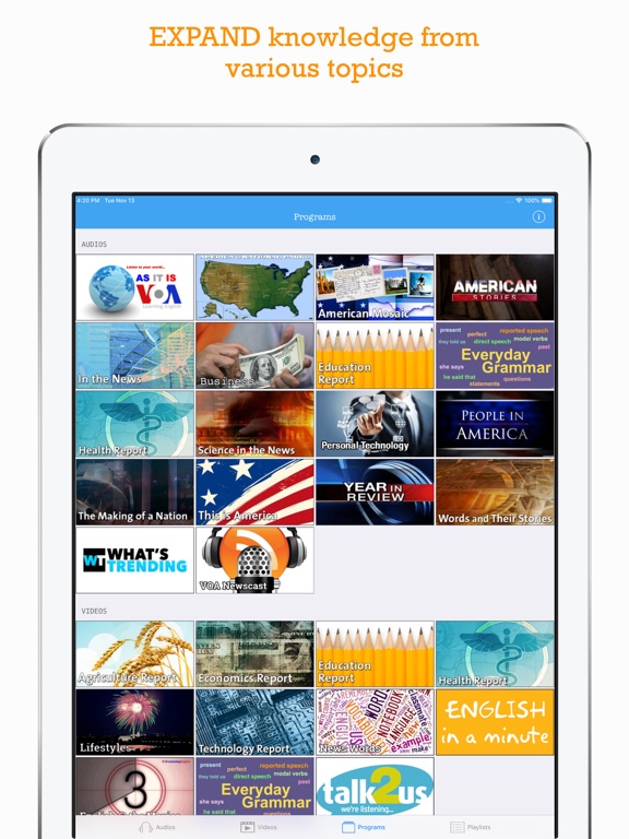 Learn American English Podcast iPad screenshot 4 - Education app