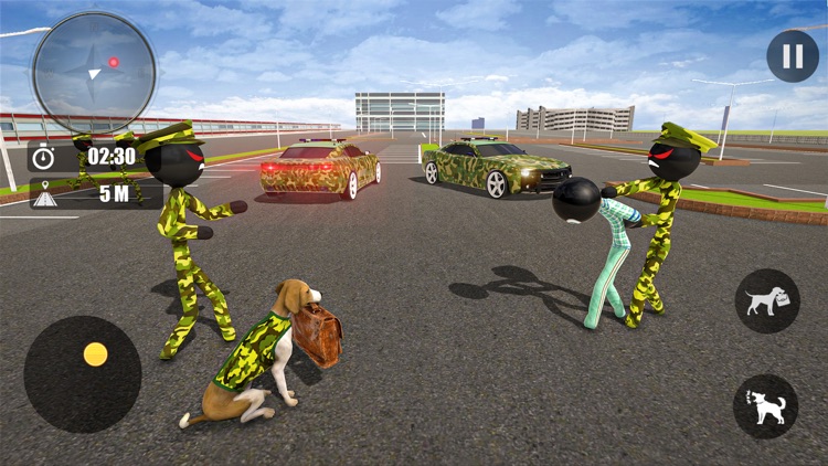 Stickman Army Dog Chase screenshot-3