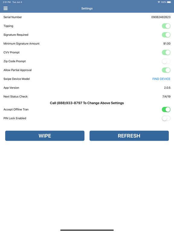 Transaction Services POS iPad screenshot