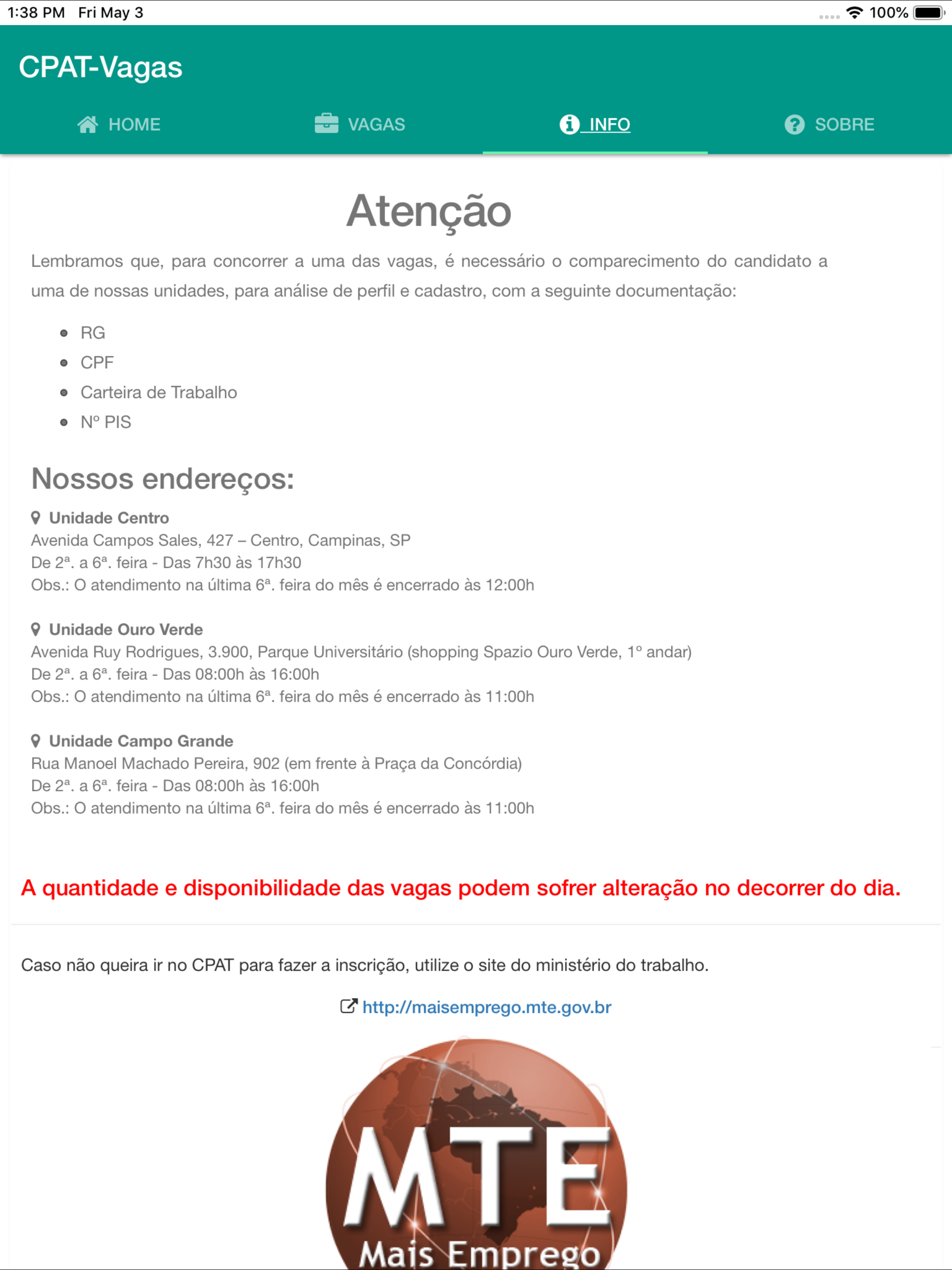 CPAT-Vagas