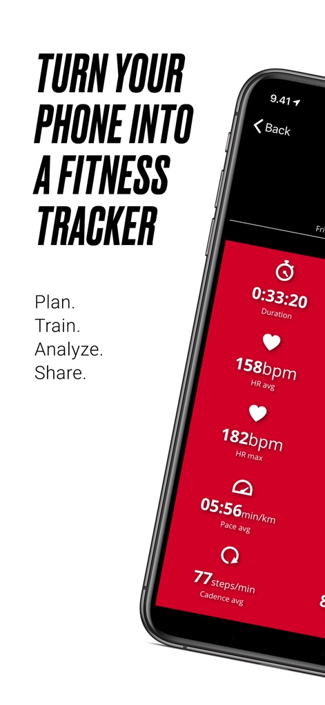 Polar Beat: Running & Fitness - O aplicativo transforma o celular em um rastreador de fitness, apresentando a duração do treino e a frequência cardíaca média do usuário.