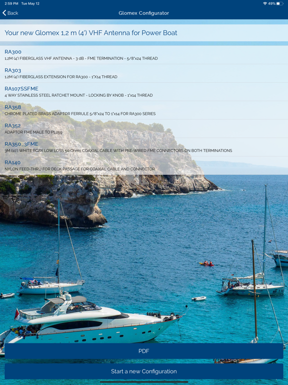 Glomex Configurator iPad screenshot