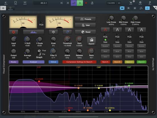 Visual Multi-Band Compressor iPad app afbeelding 1