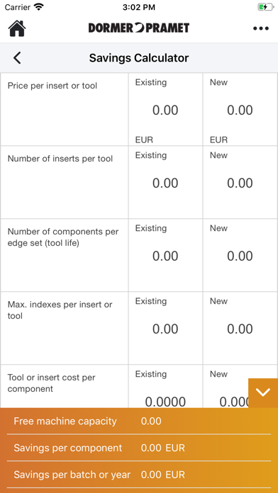 Dormer Pramet Calculators Screenshot