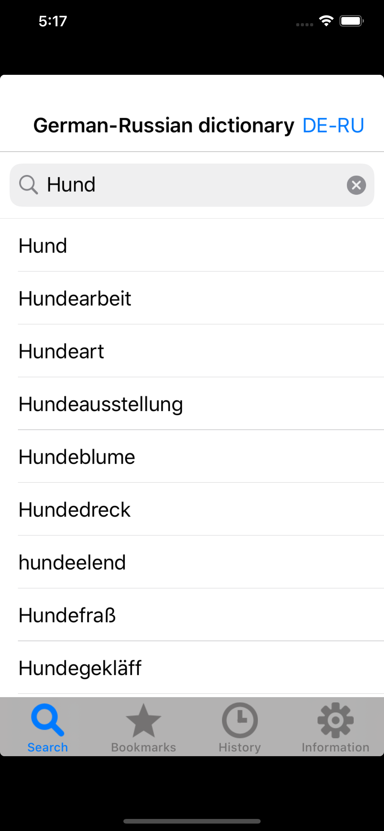 German-Russian dictionary DERU