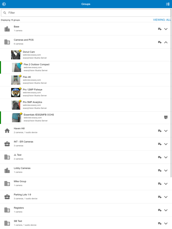 Exacq Mobile 3 iPad screenshot