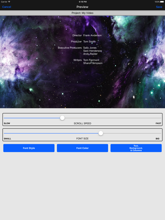 Screenshot #5 pour Scrolling Credits Pro