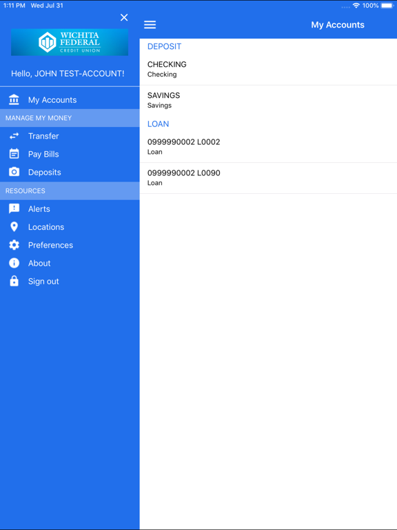 Screenshot #4 pour WichitaFCU Mobile
