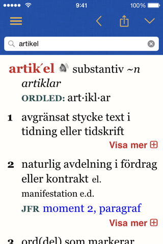 Svensk ordbok screenshot 4
